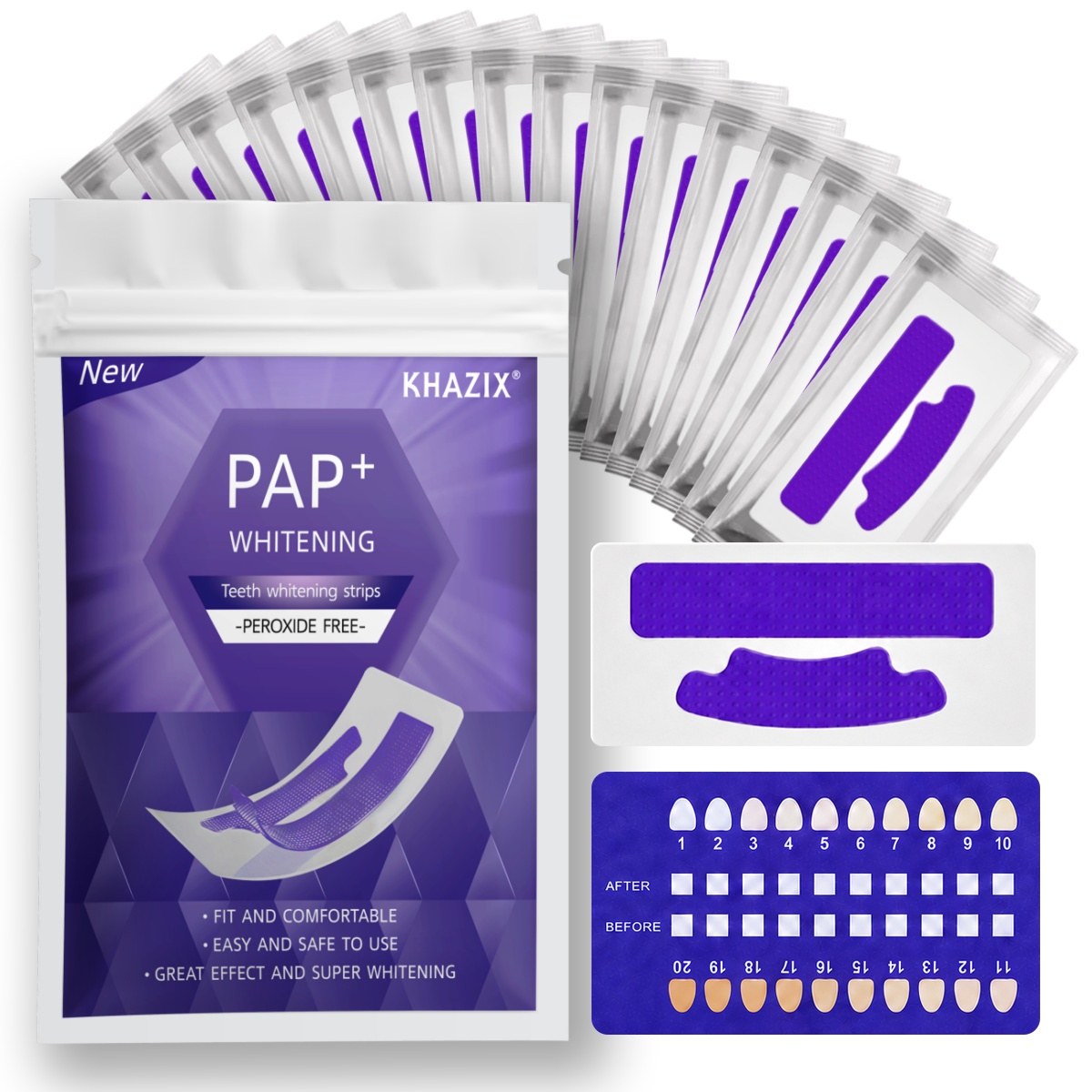 Teeth Whitening Retainer - 1/7 أزواج من شرائط تبييض الأسنان