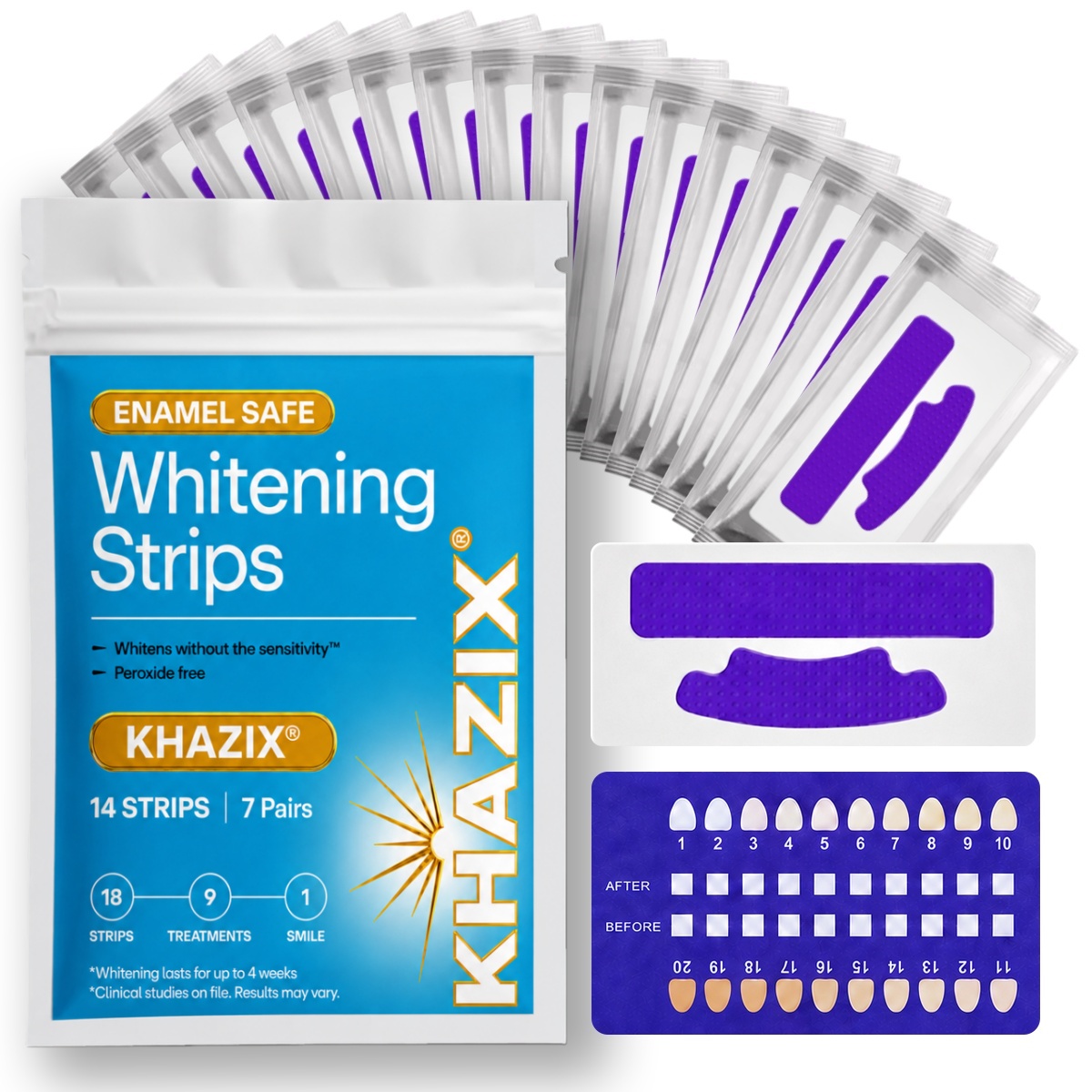 Teeth Whitening Strips Permanent - 7 أزواج من شرائط تبييض الأسنان