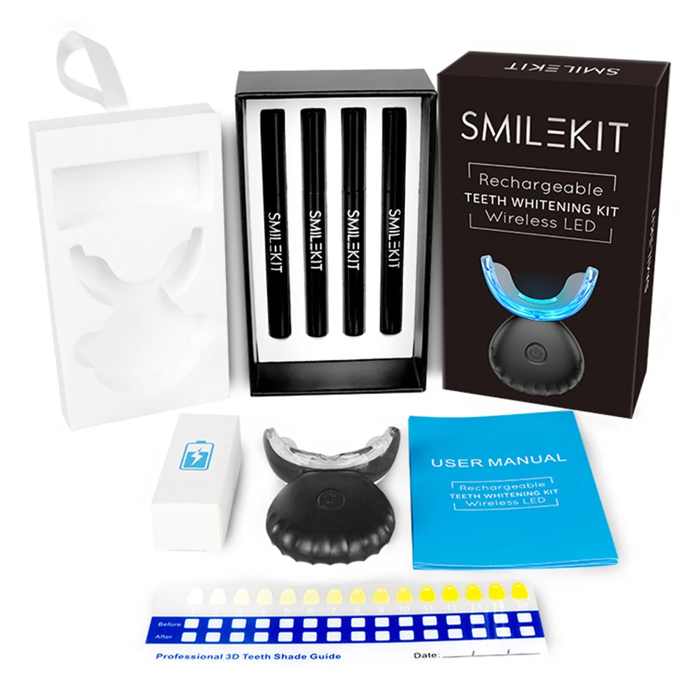 Teeth Whitening Q&M - طقم تبييض الأسنان صغير 16 LED