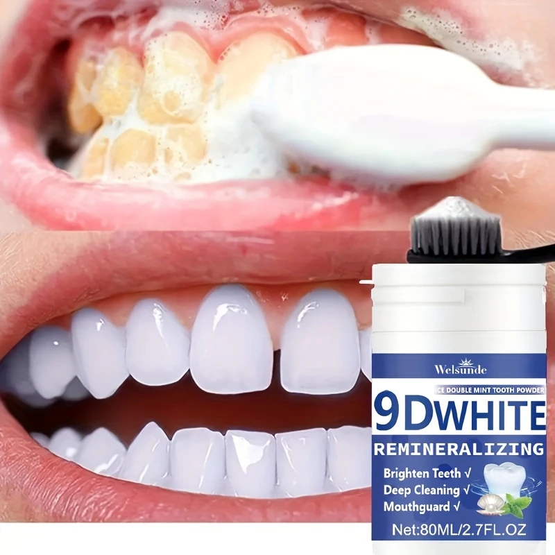 مسحوق أسنان 9D أبيض لإعادة ترس - مراجعة Teeth Whitening Q&M وسعره