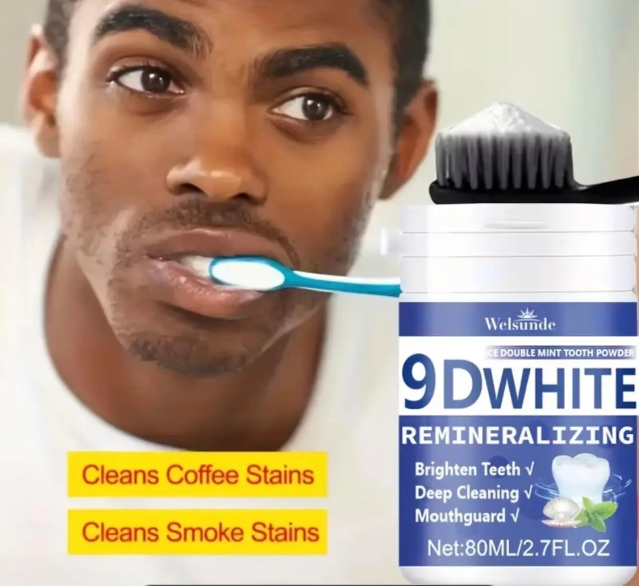 مسحوق أسنان 9D أبيض لإعادة ترس - مراجعة Teeth Whitening Q&M وسعره