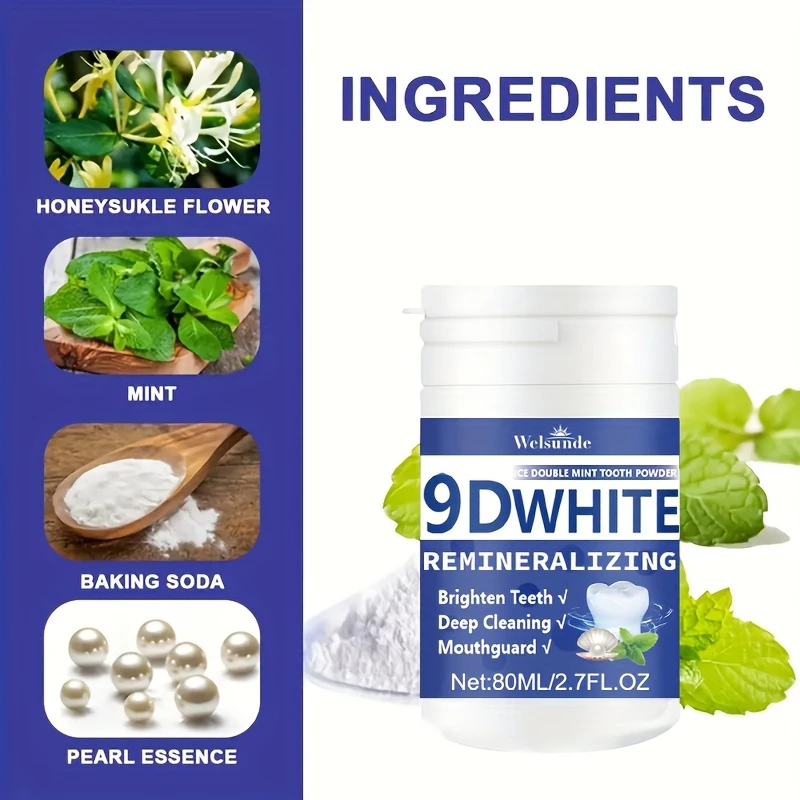 مسحوق أسنان 9D أبيض لإعادة ترس - مراجعة Teeth Whitening Q&M وسعره